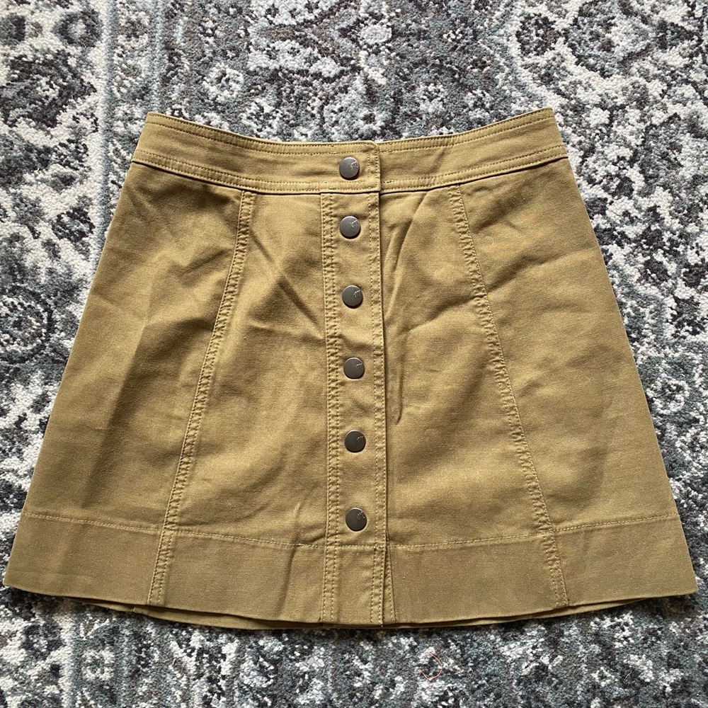 Madewell A-Line Button-Front Mini Skirt
